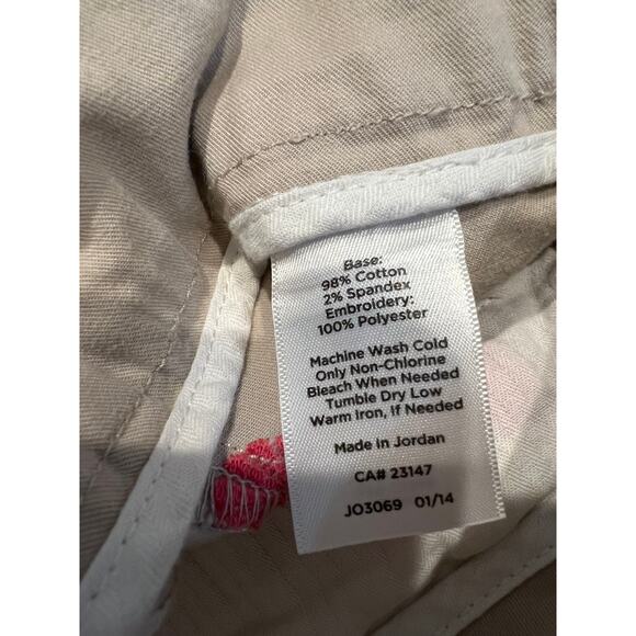Talbots Signature Pink Scallop Shell Embroidered Summer Khaki Pants 8 - Picture 7 of 7